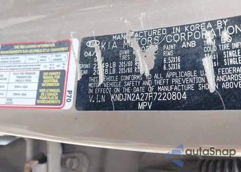 2015 Kia Soul z USA, uszkodzony, nr VIN KNDJN2A27F7220804